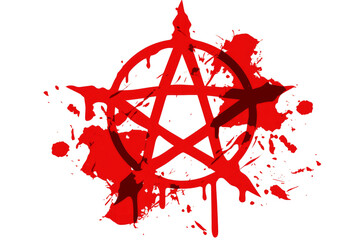 magical seal, red and black ink style