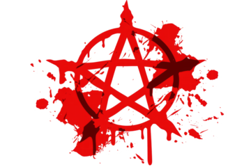 magical seal, red and black ink style