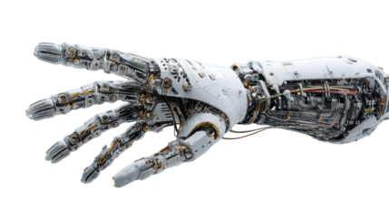 Futuristic Robotic Arm with Exposed Mechanical Components