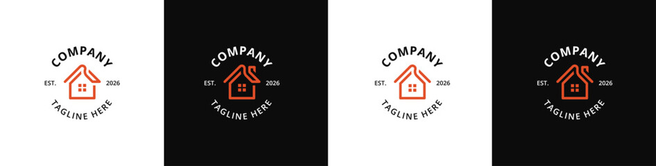 Real Estate Home logo set icon sign symbol design vector illustration template