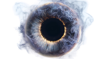Surreal glowing eye with iris texture