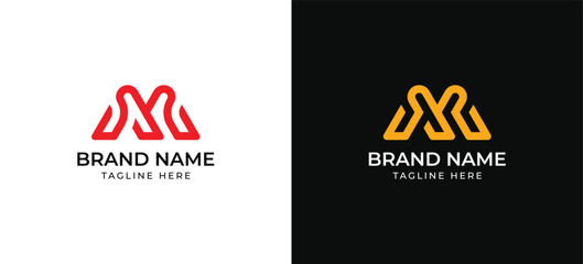 Letter M monogram logo icon sign symbol design vector illustration template