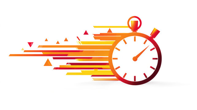 Fast Stopwatch Icon with Speed Motion Lines
