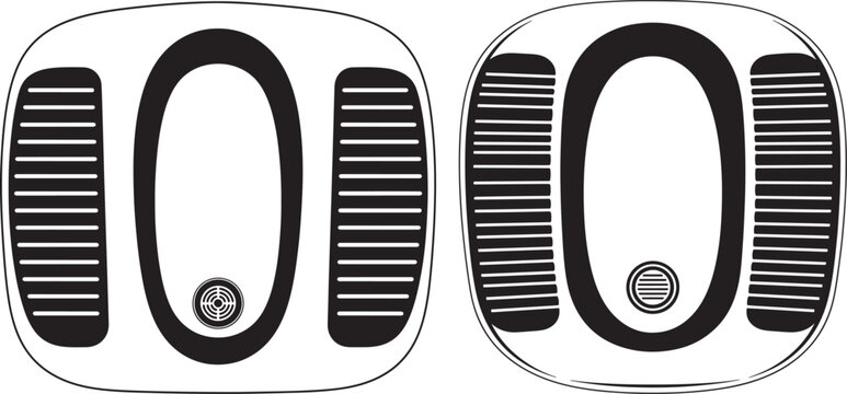 Icons showing top view of squat toilets, representing traditional bathroom facilities, plumbing, and public hygiene concepts.