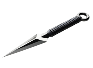 Tactical throwing knife isolated on transparent background