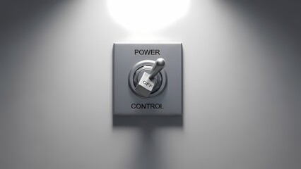 Power control switch turned off under spotlight