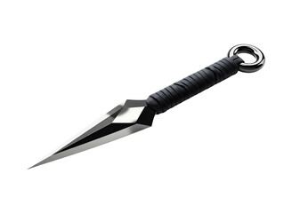 Tactical throwing knife isolated on transparent background
