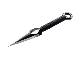 Tactical throwing knife isolated on transparent background