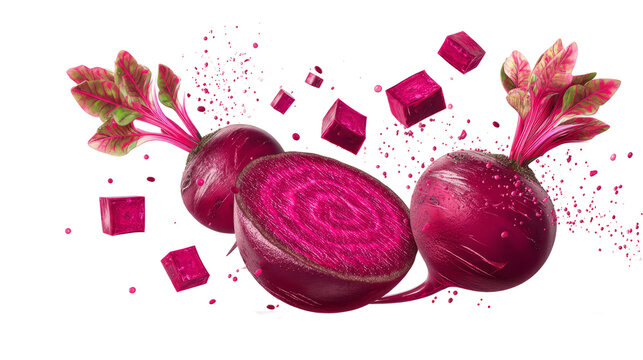 Fresh Beetroot Slices and Cubes
