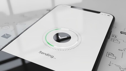 Sending data from mobile phone with loading indicator