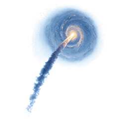 Spiral Smoke Tornado with Glowing Particles on White