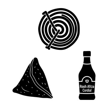 South Asian Desi Iftar Jalebi Samosa and Rose Syrup Set