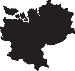 Obraz premium Black Silhouette Map of the Yamalo- Nenets Autonomous Okrug Region Yamalo-Nenets Autonomous Okrug Russia