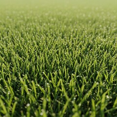 Fresh green grass with dew drops