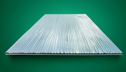 white corrugated plastic sheet on green background roofing material construction insulation building supplies