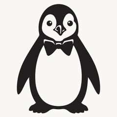 Fototapeta premium Adorable Penguin Character Wearing a Bowtie Vector Illustration