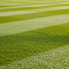 Freshly cut green grass field with striped pattern