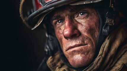 Portrait of firefighter wearing uniform, high resolution, ultra detailed, realistic lighting, 8k, professional photography quality