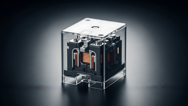 Advanced Miniature Electronic Component: Precision Engineering and Future Technology on Dark Background