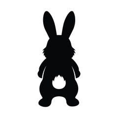 Obraz premium Silhouette of a rabbit isolated on white background, Vector, illustration