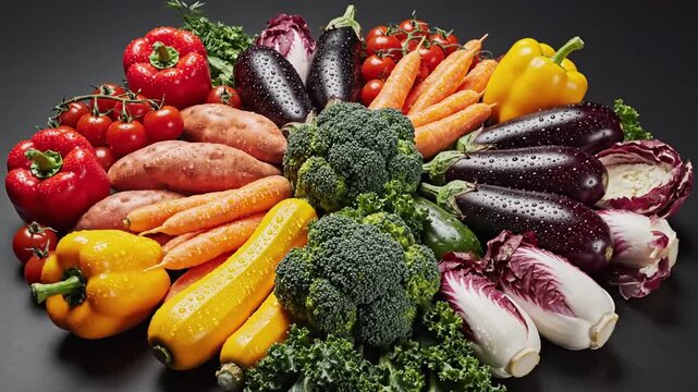Vibrant Vegetable Medley Displaying Freshness And Variety For Healthy Eating Promotion, Cookbooks