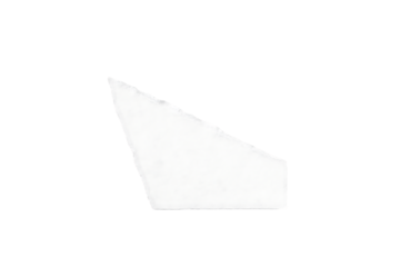 A strikingly simple white geometric shape resembling a slightly angled irregular quadrilateral perfect for design projects on transparent background high quality