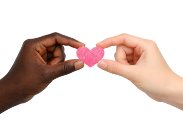 Two hands holding a pink heart on transparent background high quality professional detailed modern elegant stylish clean crisp vibrant colorful digital