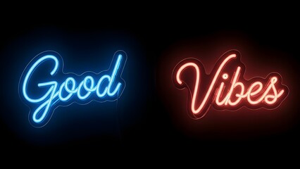 Neon sign with good vibes message