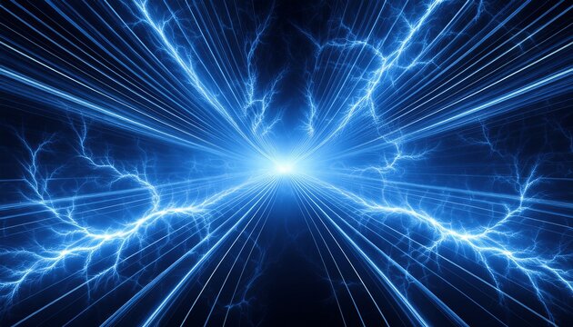 abstract blue lightning energy background - Powered by Adobe