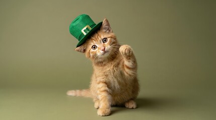 A cute with Green Hat on st patric day