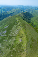 A group of ruined Pasiegan huts located near Yera. Vega de Pas Municipality. Pasiegan Valleys. Cantabria. Spain. Europe