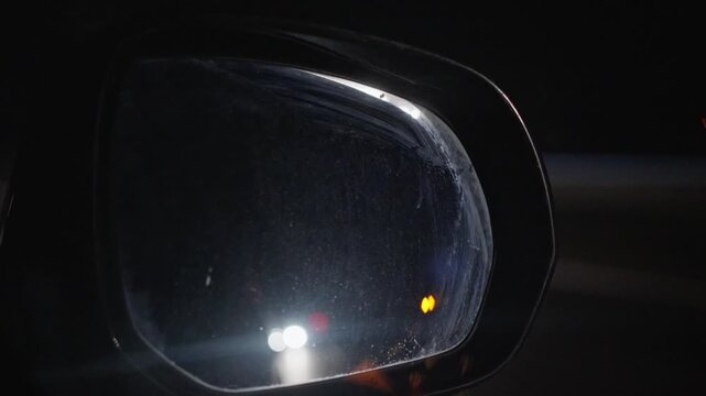 Sensor Lights And Warnings Visible, Rearview Display Indicates Alert Signals Brightly, Taxi Driver Observes Proximity Alerts Reflected On Dusty Rearview Mirror Illuminated With Signals