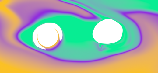 Liquid. Abstract. Contemporary. An isolated PNG clip art on a transparent background of a turquoise and purple distorted liquid shape with holes for avant-garde or abstract art concepts.