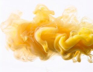 isolated yellow fog on white background ethereal mist effect soft haze and atmospheric overlay for creative designs