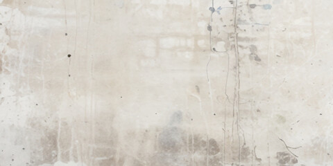 Fototapeta premium Light gray grunge concrete wall texture with vertical water stains and weathered plaster details, blended with soft neutral watercolor paper grain in light beige tones for a vintage surface.