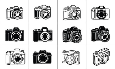 Monochrome Camera Icon Set