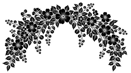 Black floral border illustration