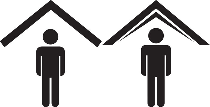 Two homeless people silhouette illustration design
