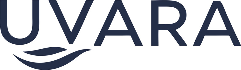 A logo featuring the word 'UVARA' in large, dark blue letters with a stylized leaf element