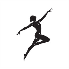 Woman dancing in midair  vector