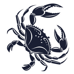 Bold crab silhouette created for seafood restaurant signs and menus. Clean solid shape ensures high visibility for signage, boards, menus, and branding materials.