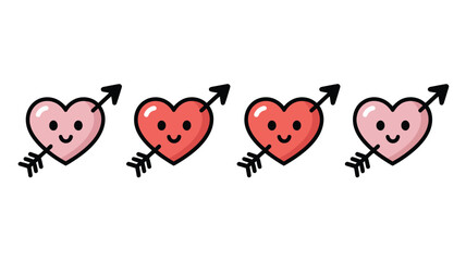 Obraz premium Four hearts with arrows Vector