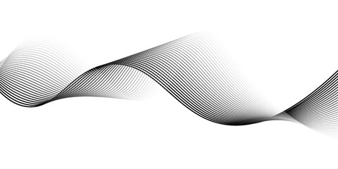 Flowing dots particles wave pattern halftone gradient curve shape isolated on white background. Vector in concept of technology, science, music