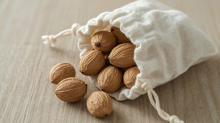 walnuts on a wooden table