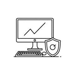 Fototapeta premium Computer Security Icon Cyber Protection Antivirus Data Safety