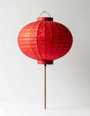 Obraz premium Red Paper Lantern on Light Background for Celebrations and Decoration