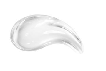 Glossy creamy brushstroke with soft light on transparent background