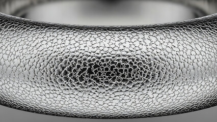 Captivating close-up of a silver metal surface, showcasing a fascinating organic and irregular bumpy texture.