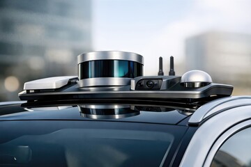 Advanced autonomous vehicle sensors equipped with cutting edge LIDAR technology and cameras reflecting innovation in smart transportation and urban mobility solutions