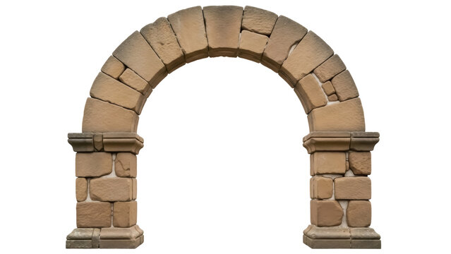 Stone archway PNG isolated on transparent background, ancient architecture element for fantasy and historical designs
